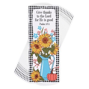 Dicksons BKM-BC92 Give Thanks Black, Yellow, and Blue 2.5 x 6 Inch Paper Place Keeper Bookmark Pack of 12 - 1 of 2