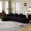 111.8" L-Shaped Curved Modular Sofa Couch with Chaise & 3 Pillows for Living Room - ModernLuxe - 3 of 4