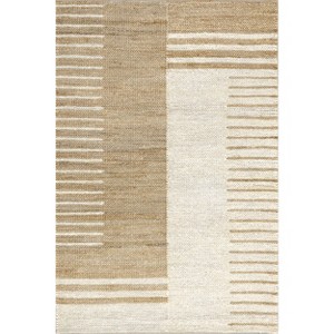 Nuloom Chastain Geometric 8x10 Jute Indoor Area Rug for Dining Room Rug Neutral Rug Living Room Rug Kitchen, Natural/Ivory - 1 of 4