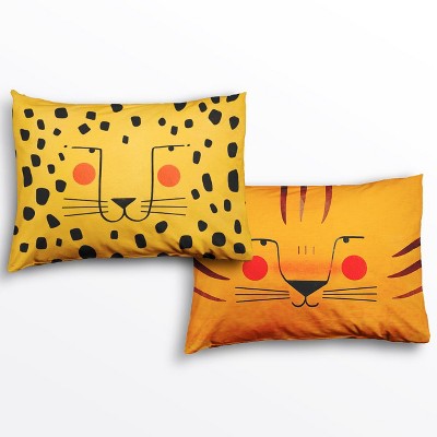 2 Pillowcase Set: Jungle Design - 100% Cotton Sateen - Rookie Humans