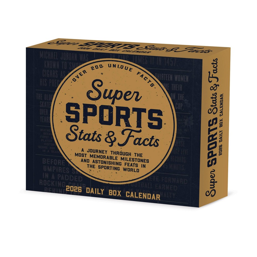 Willow Creek Press 2026 Super Sports Stats and Facts Box Calendar