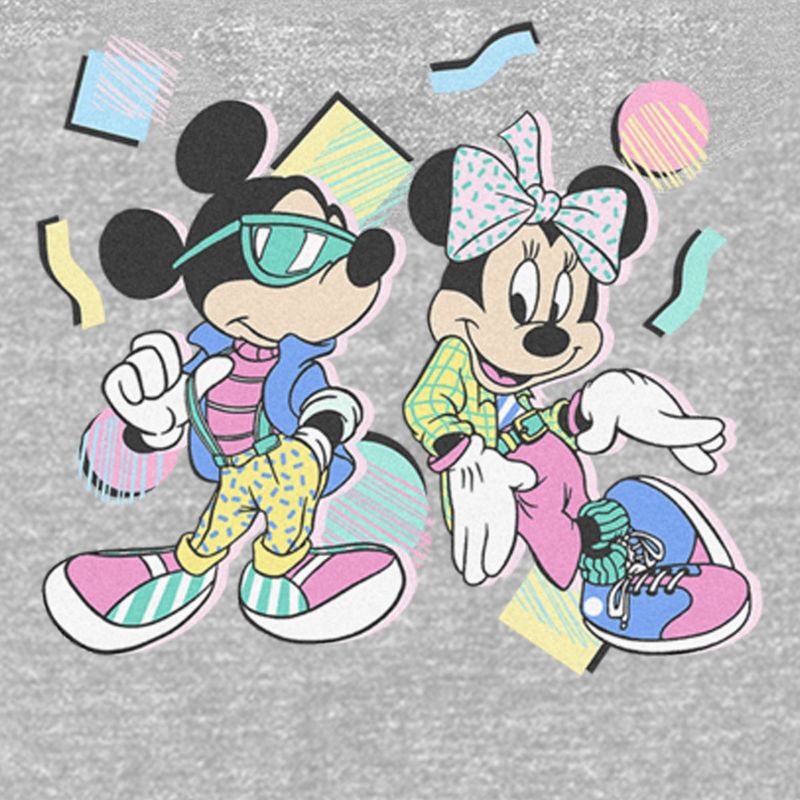 Junior's Mickey & Friends Retro 80s Minnie and Mickey Sweatshirt, 2 of 3