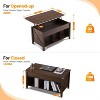 VINGLI Farmhouse Lift Top Coffee Table, Coffee Tables for Living Room with Storage Shelf/Hidden Compartment, Mesa De Centro para Sala, Rustic Brown - 2 of 4