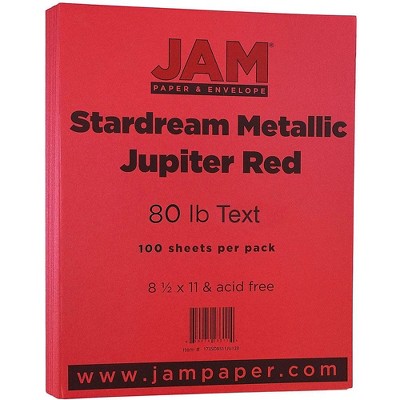 JAM Paper Metallic 32lb Paper 8.5 x 11 Jupiter Red Stardream Metallic 173SD8511JU120