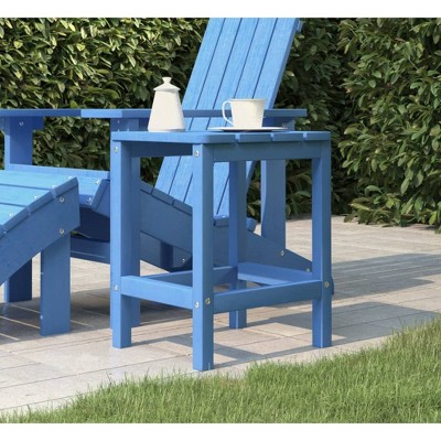 vidaXL Garden Table Aqua Blue HDPE 15 x 15 x 18 in Durable