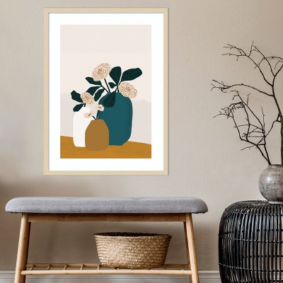 Stillness by Oris Eddu Natural Wood Framed Floral Art Print