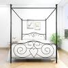 KWPZQEB Queen Size Canopy Bed Frame, Mattress Foundation with Metal Slats Support, No Box Spring Needed - Black - 4 of 4