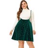 Agnes Orinda Women's Plus Size Velvet High-Rise Star Versatile Flared Skater Skirt - 3 of 4