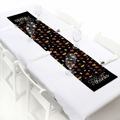 Big Dot of Happiness Give Thanks - Petite Thanksgiving Dinner Paper Table Runner - 12 x 60 inches