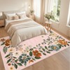 Washable Floral Area Rug Living Room Rug, Foldable Soft Indoor Carpet for Bedroom, Office & Dinning Room - 2 of 4