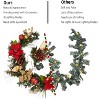 Prelit Christmas Garland for Mantle,6 ft Battery Operated Xmas Garland with 20 LED Lights Red Gold Balls - 2 of 4