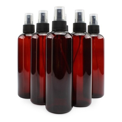 Cornucopia Brands 8oz Plastic PET Spray Bottles w/ Fine Mist Atomizers 6pk; for DIY Cleaning, Aromatherapy, & Beauty Care