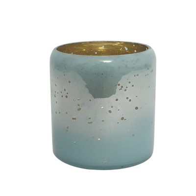 VIP Glass 3 in. Blue Candle Holder Jar