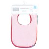 Hudson Baby Girls Drooler Bib with Waterproof Lining, Pink Mint, One Size - 2 of 4