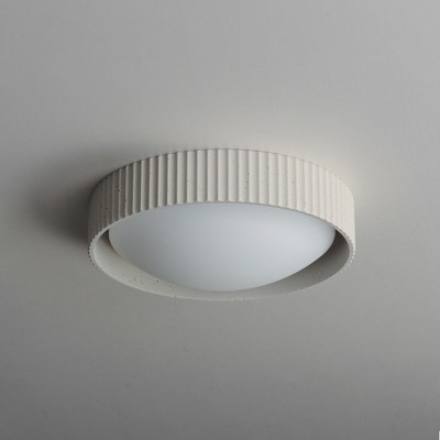 Chaulk White Concrete LED Flush Mount Ceiling Light