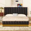 Lift Up Storage Bed Frame with Charging Station & Led Lights, Upholstered Platform Bed with Headboard, Hydraulic Lift System - 2 of 4