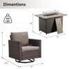 Buenhomino 5 Pieces Patio Wicker Furniture Set - 4 Outdoor Swivel Rocker Glider Chairs with Fire Pit Table, Warm Patio Conversation Set - 3 of 4