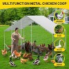 Metal Chicken Coop with Spire Roof, Outdoor Walk-In Chicken Run with Waterproof UV Cover, Heavy Duty Hen House for Backyard, Farm, 9.8' x 6.5' x 6.5' - 2 of 4