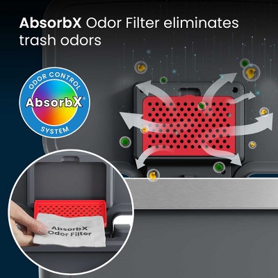 Gray Plastic 13.2 Gallon Step Pedal Trash Can with Stainless Steel Trim