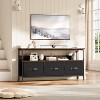 55” Black TV Stand with Grey Drawers, Dresser-Style Entertainment Center for Living Room & Bedroom Storage - 4 of 4