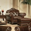 Acme Furniture Anondale Grain Leather Accent Chair Espresso/Cherry - 2 of 4