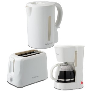 Betty Crocker 3-Piece Kitchen Appliances Set: 5-Cup Automatic Drip Coffee Maker, 1.7L Electric Kettle & 2-Slice Toaster, BC-4995W, White - 1 of 4