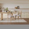 Modern Armless High Ladder Back Dining Chair Set of 2,Fabric Upholstered Kitchen Dining Chair,Farmhouse Rubber Wood Dining Chair-Coolbibila - 2 of 4
