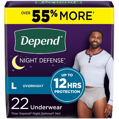 Depend Night Defense Incontinence Disposable Underwear for Men - Overnight Absorbency