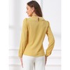 INSPIRE CHIC Women's Peter Pan Collar Crochet Trim Long Sleeve Work Office Blouse - 4 of 4