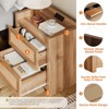 Night Stand Set of 2, Modern Nightstand, Bedside Tables with 2 PE Rattan Drawers, Rattan Nightstands for Bedroom Living Room - 3 of 4