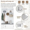 TIRAMISUBEST Modern Hall Tree with Sliding Doors, Versatile Coat Rack with 6 Hooks, Mudroom Bench Cabinet with Cushion - 4 of 4