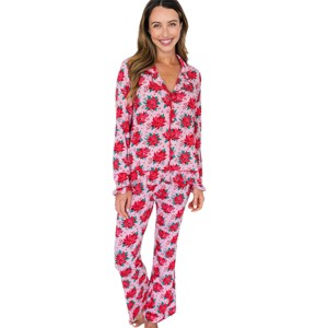 RuffleButts SoftSnooze Women's Ruffle Flare Pajama Set - 1 of 3