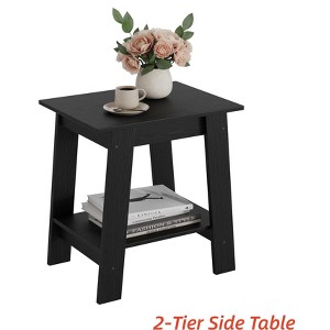 End Table with Storage & Night Stand 2-Tier Side Table - Compact Farmhouse Bedside Table for Small Bedrooms, Living Room Accent Furniture - 1 of 4