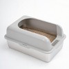 LAOTIES Enclosed Stainless Steel Cat Litter Box with Lid,Non-Stick Leak-Proof Tray for Large Cats - 3 of 4