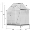 Greenhouse for Outdoors, Heavy Duty Polycarbonate Greenhouse with Rain Gutter and Roof Vent, Aluminum Hot House, Large Walk-in Greenhouse for Outside - 3 of 4