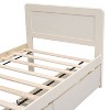 Modern Design One-person Measure Platform Bed Frame including 2 Drawers for White Washed Color - 4 of 4