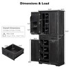 LunaLulinlk 71" Tall Kitchen Pantry Cabinet with 3 Pull Out Cabinet Organizers, Farmhouse Embossed Texture Storage Cabinet - 3 of 4