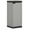 vidaXL Garden Storage Cabinet - Compact Patio Organizer, PVC and PP Material, with 1 Shelf and Security Lock, Gray and Black, 13.8"x15.7"x33.5" - 2 of 4