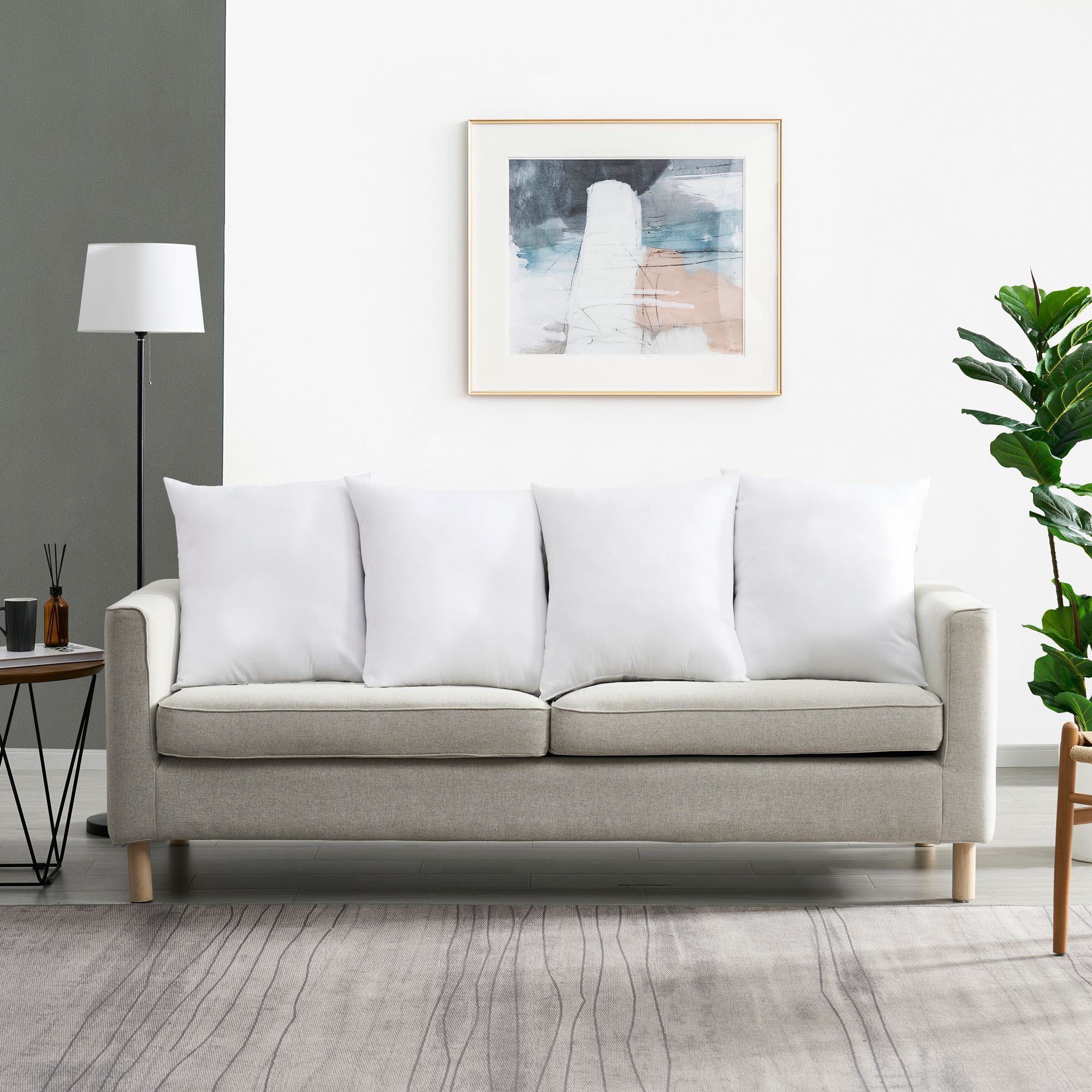 Down Alternative Throw Pillow Inserts by Sweet Home Collection® - 26" x 26" Euro - 4-Pack White