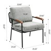 Runesay Modern Accent Chair with Natural Wood Armrests and Black Metal Frame - 2 of 4