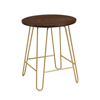 Carolina Living Ethan 20" Side Table - Elm/Gold