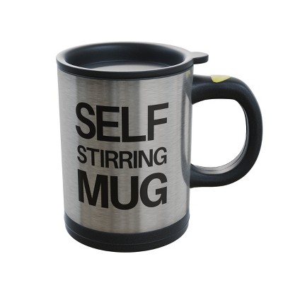 Self Stirring Mug- Reusable Auto Mixing Cup with Travel Lid for Protein Mix, Bulletproof Coffee, Chocolate Milk, Hot Cocoa by Hastings Home, 15 oz