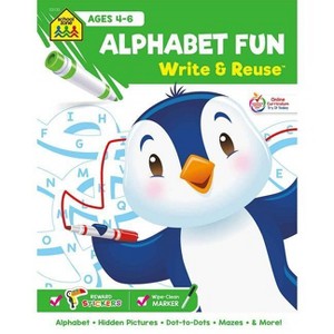 School Zone Alphabet Fun Write & Reuse Workbook - (Spiral Bound) - 1 of 4