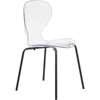 LeisureMod Bristol 5-Piece Dining Set Round Dining Table, 4 Plastic Dining Chairs Black Legs - 3 of 4