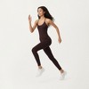 Anna-Kaci Active Women's Scoop Neck Full-Length Activewear Bodysuit with Spaghetti Straps - 4 of 4