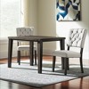 HomeRoots Set of Two Tufted Gray Upholstered Linen And Solid Wood Open Back Dining Side Chairs - 2 of 4