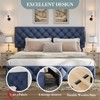 Full Size/King Size Bed Frame w/ 4 Storage Drawers Linen Upholstered Platform Bed with Headboard and Footboard No Box Spring Needed - 4 of 4