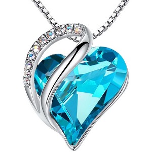 Leafael Infinity Love Heart Pendant Necklace Birthstone Crystal Jewelry Gifts for Women, Silver-tone, 18"+2" - 1 of 4