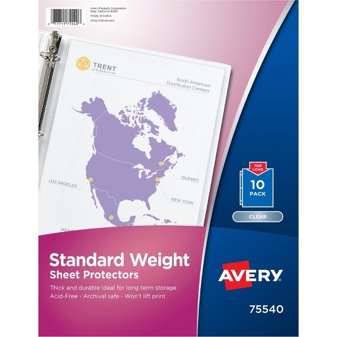 Avery Plastic Document Sleeves 8 12 x 11 Holds Up To 20 Sheets