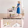Bar Cart , Home Bar Serving Cart, Wine Cart With 2 Mirrored Shelves, Wine Holders, Glass Holders, For Kitchen, Dining Room - 3 of 4